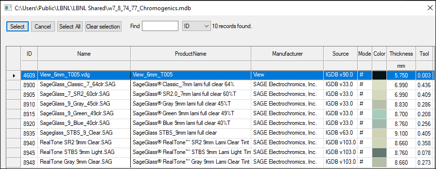 WINDOW Chromogenics Records