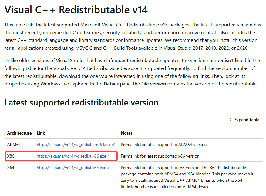 Visual C++ Redistributable